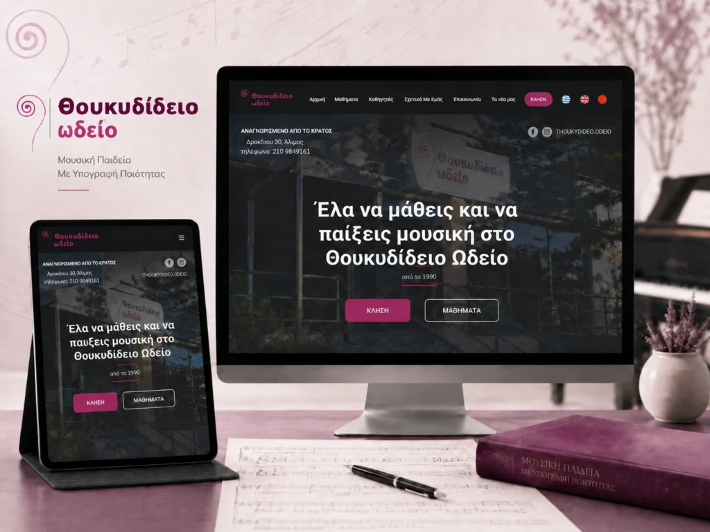 Κατασκευή ιστοσελίδας για ωδείο στον Άλιμο από τη Junction.gr